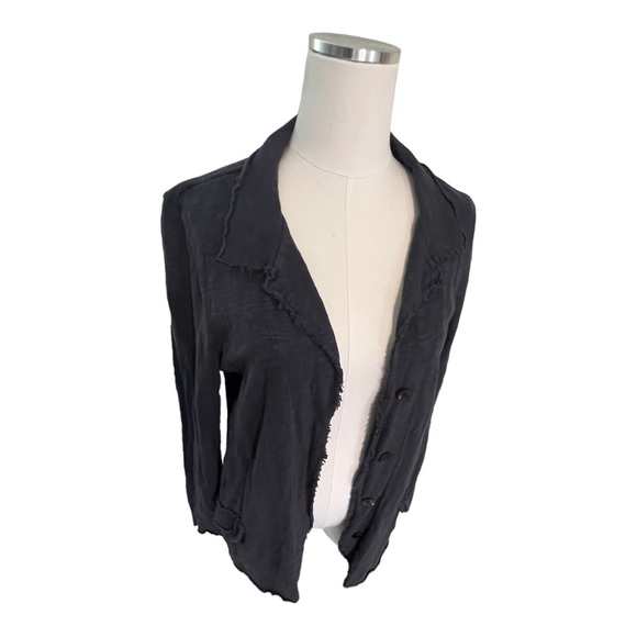 Fenini jacket with distressed edging.  Size medium.   Blue/navy in color. - Picture 6 of 7